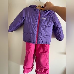Columbia reversible jacket and snow pant. Size 2T
